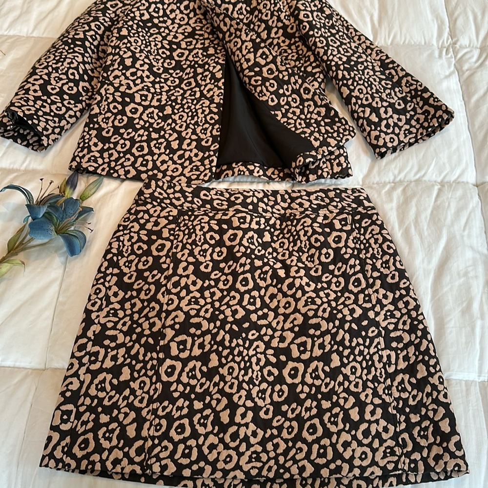 LOFT - Leopard Skirt/Jacket Set - 8